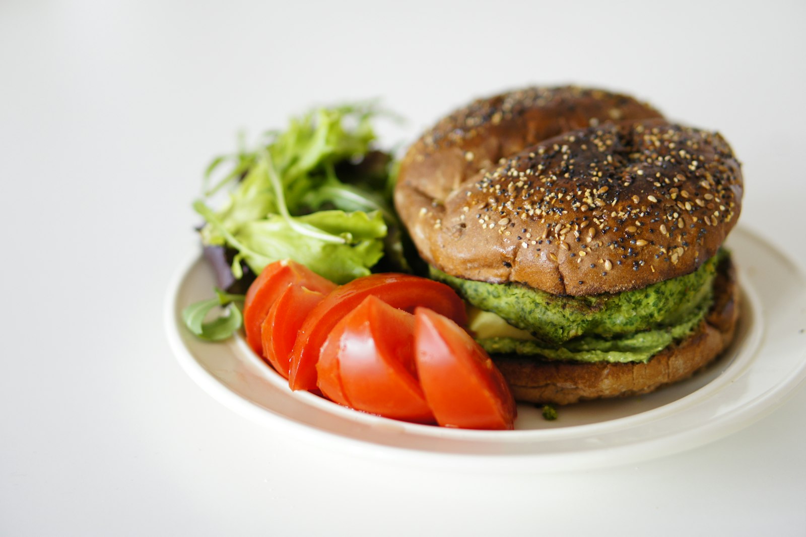 Veggie burger on a plate
