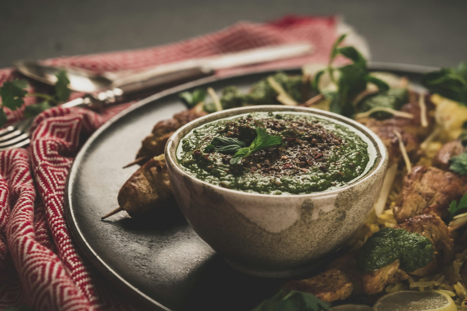 Bowl of chimichurri sauce