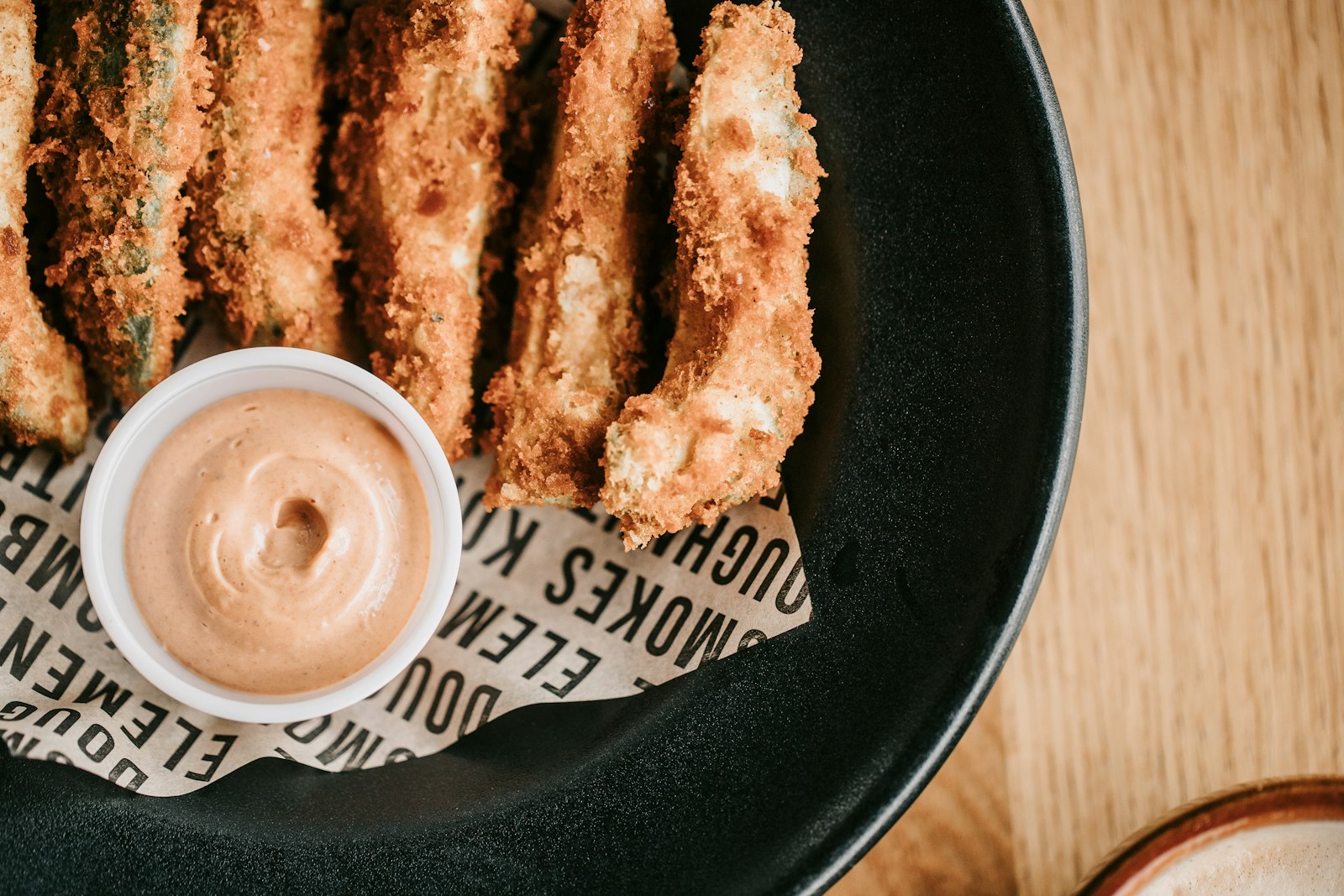 Breaded zucchini fries with dipping sauce