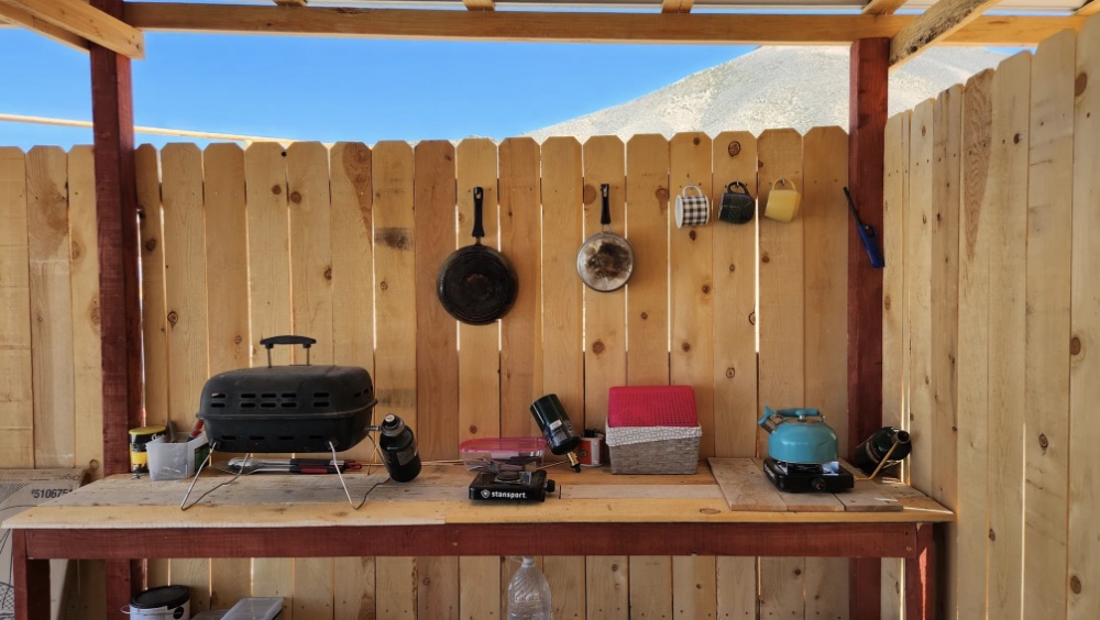 The outdoor kitchen