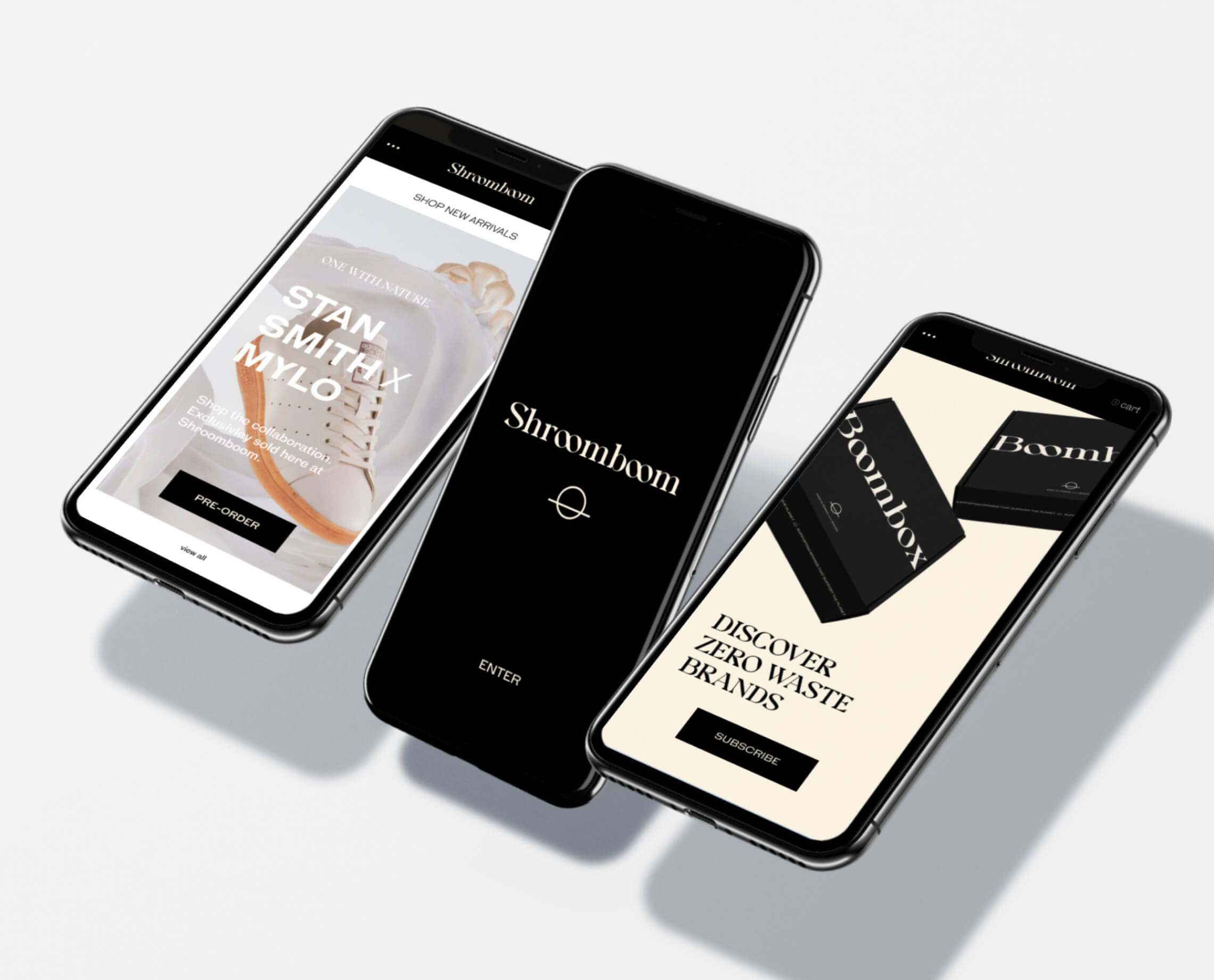 Shroomboom website screens