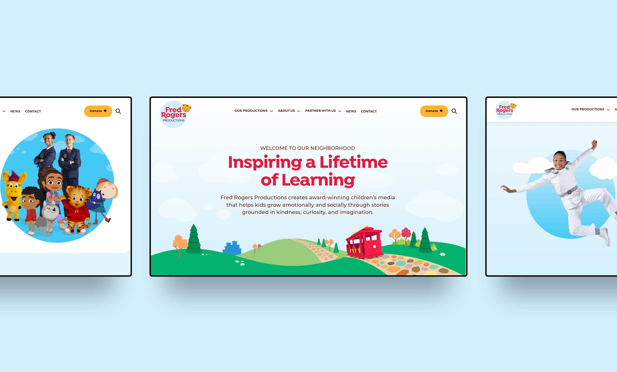 Fred Rogers Productions website on desktop