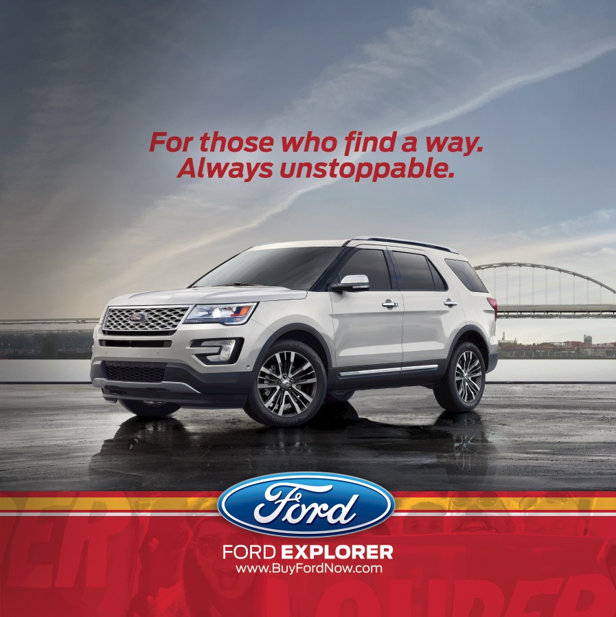 Ford Explorer Fan Zone ad: For those who find a way. Always unstoppable.