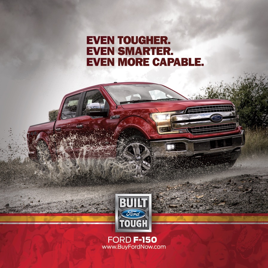 Ford F-150 Fan Zone ad: Even tougher. Even smarter. Even more capable.