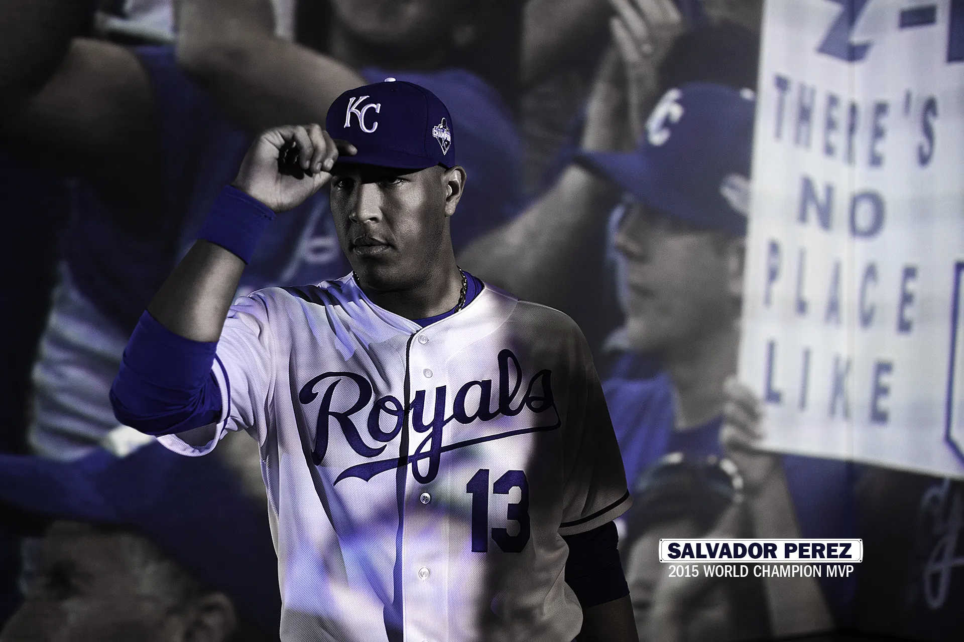 Salvador Perez, 2015 World Champion MVP, tipping his cap