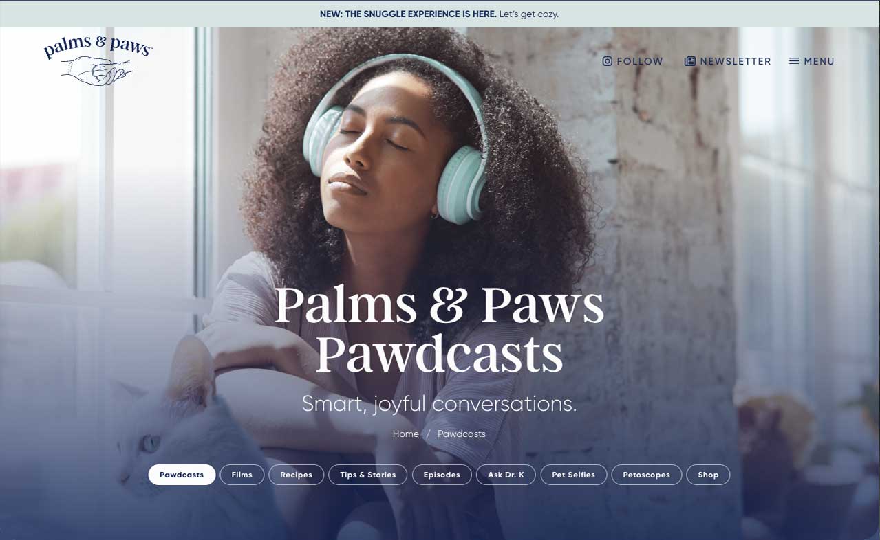 Palms & Paws Pawdcasts page hero