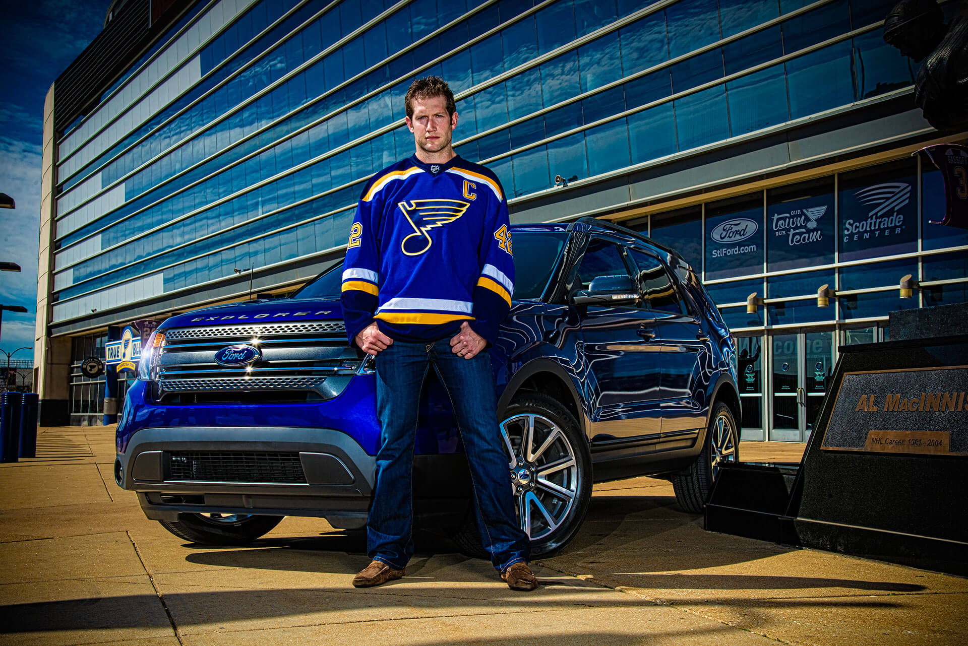 Ford x St. Louis Blues season calendar cover, editorial shoot