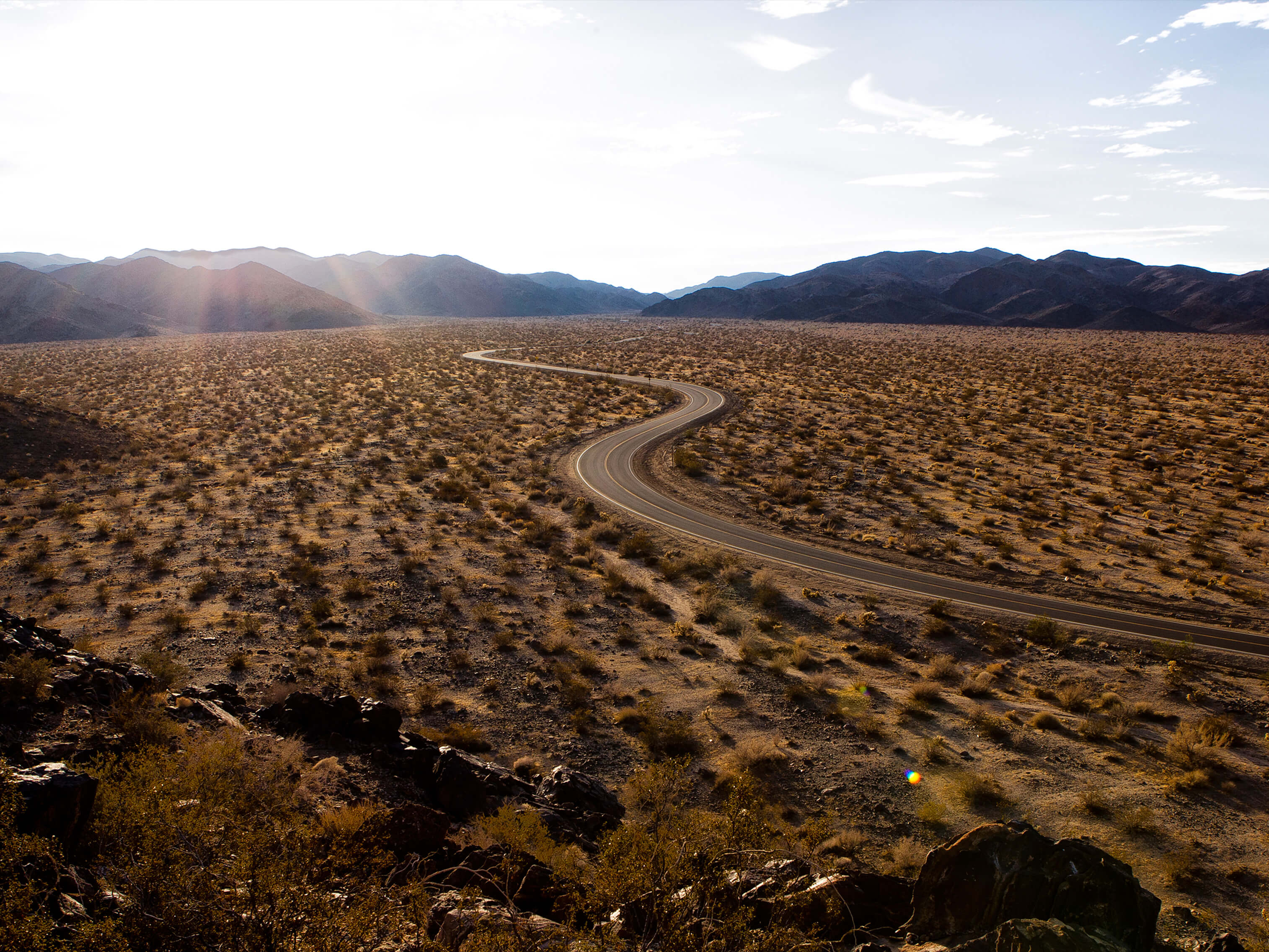 Winding desert road through mountains, Ford Designed for the Desert campaign