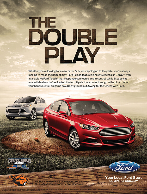 Ford Fusion and Escape program ad: The Double Play