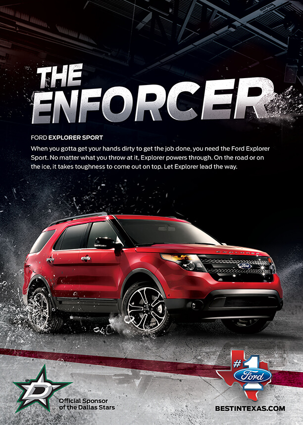 Ford Explorer Sport program ad: The Enforcer, Dallas Stars