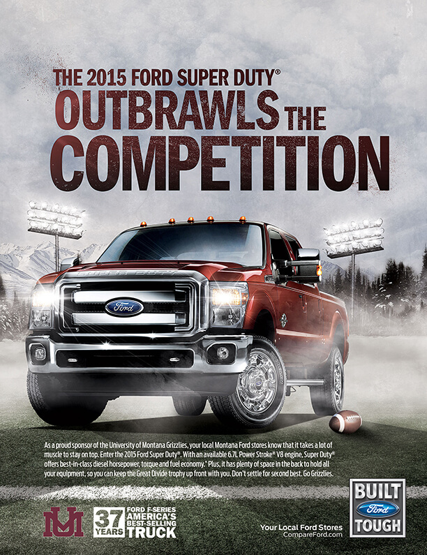 Ford Super Duty program ad: Outbrawls the Competition, University of Montana Grizzlies