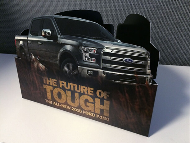 Ford F-150 Pheasants Forever table tent: The Future of Tough