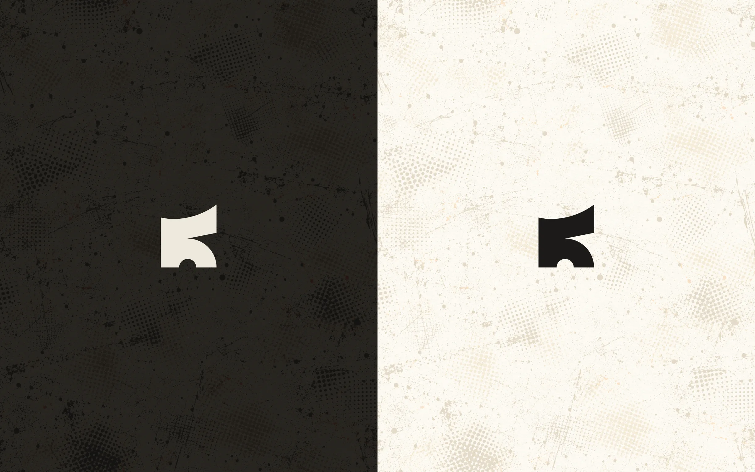 Kova grit texture: the K mark on dark Iron grit and on light Chalk grit