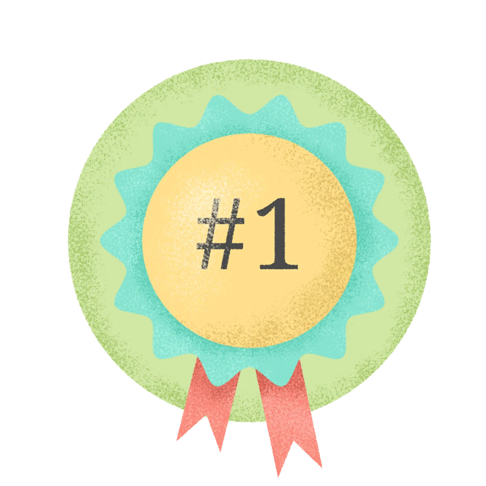 Illustrated number one award rosette