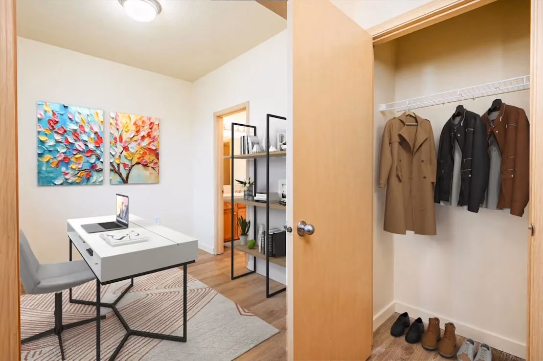 Closet with clothing