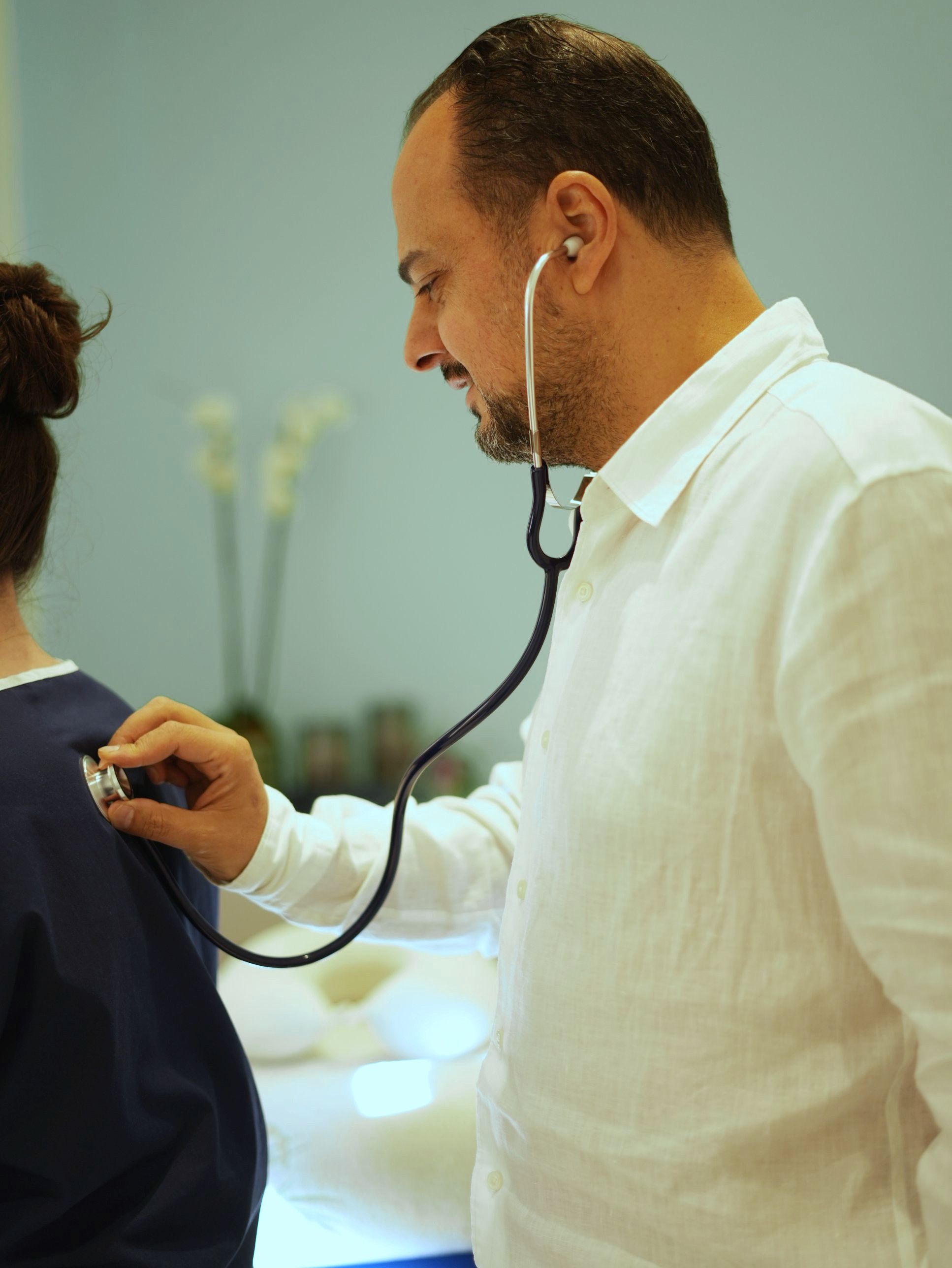 Dr. Hani Chaaban during a consultation
