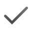 A simple grey checkmark symbol on a white background.