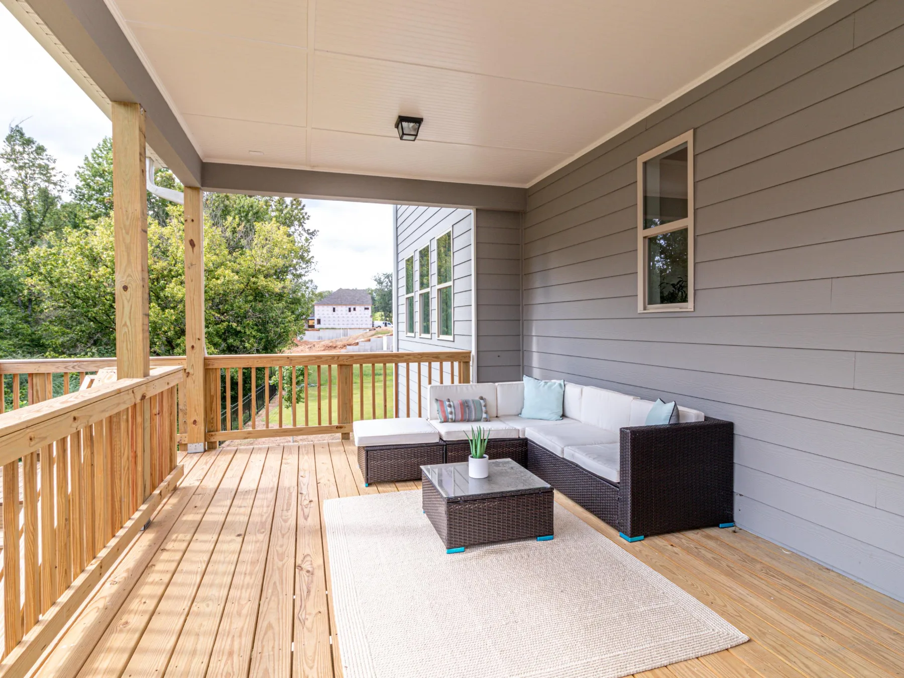 Covered porch with seating
