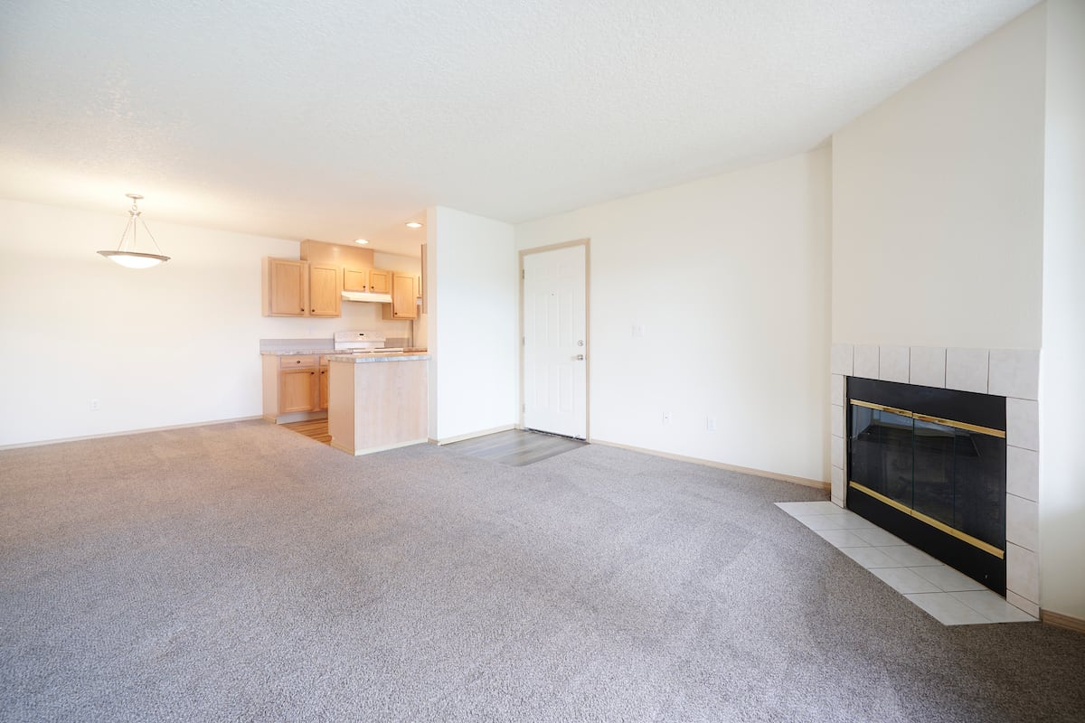 Living room with fireplace