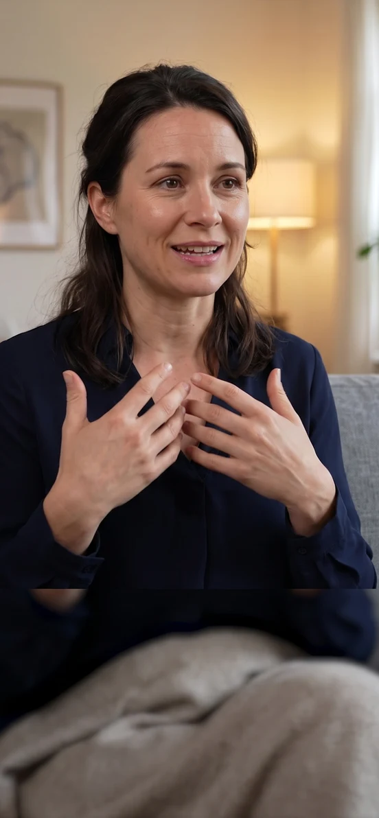 Une candidate répond en vidéo depuis son salon avec WhyMe digital