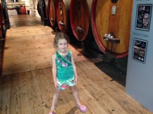 One of Sean and Angela Cochran's daughters visiting an Australian winery
