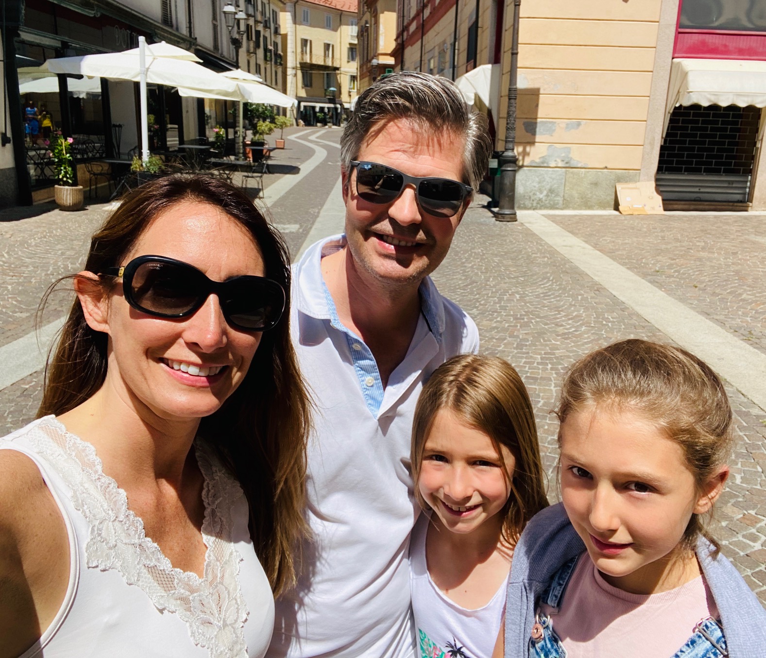 Sean, Angela and their daughters together in Piedmont