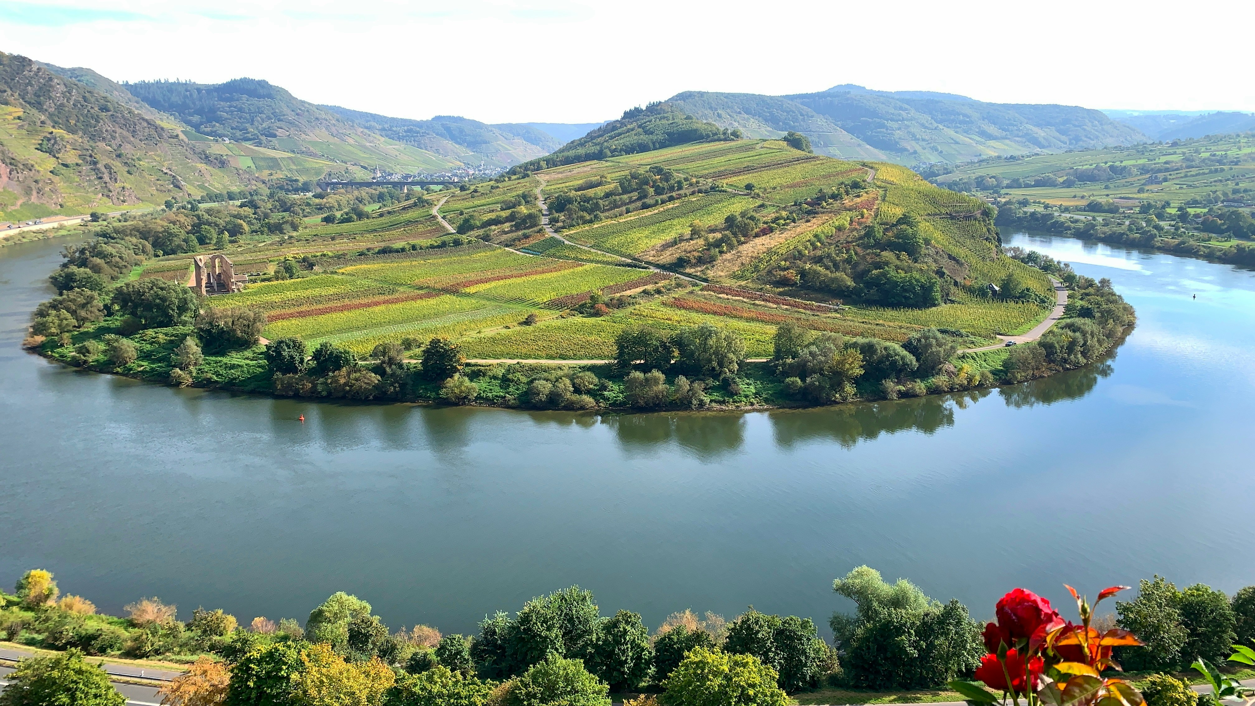 Mosel River and vineyard slopes in Germany
