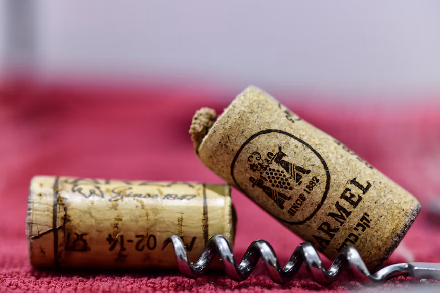 Wine corks and a corkscrew