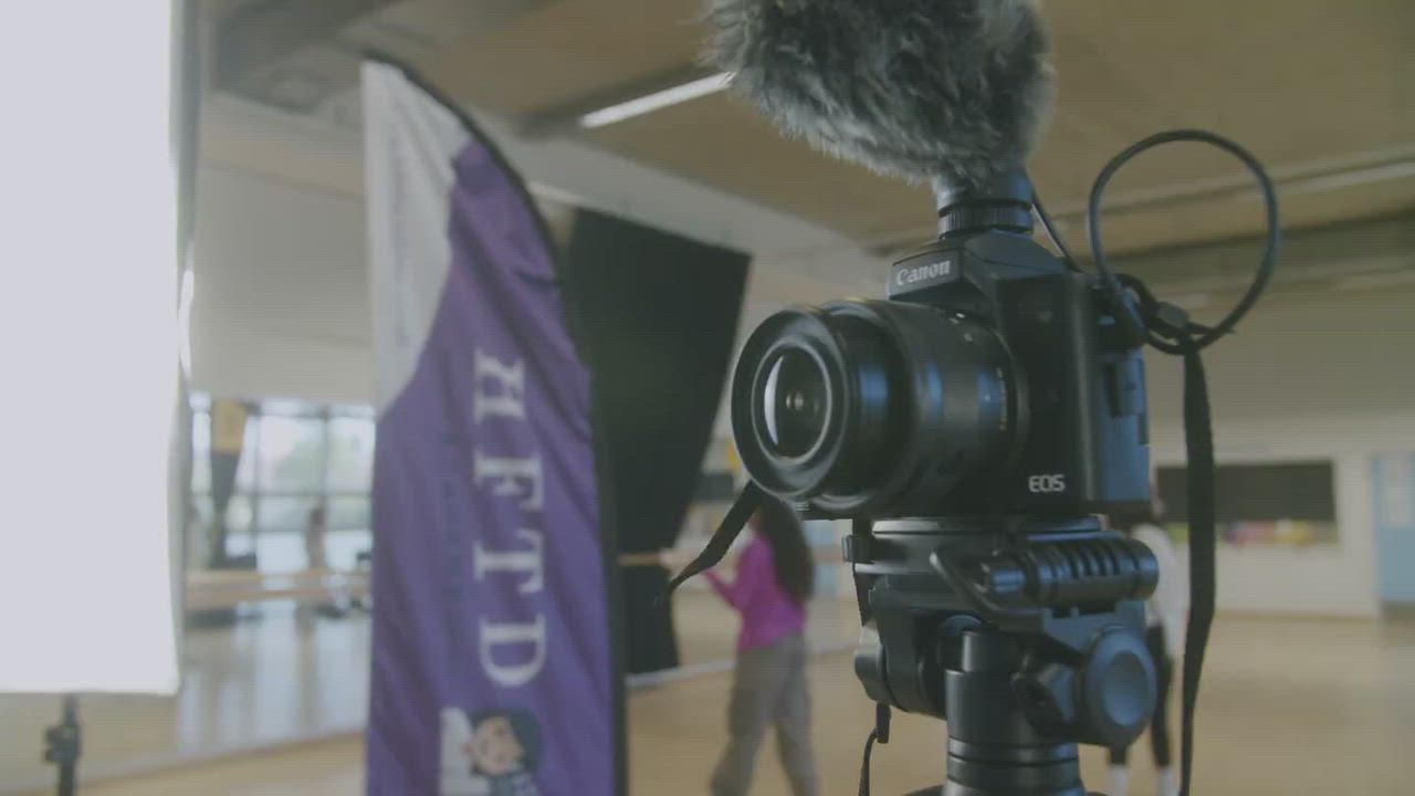 HFTD students in a drama class, working to camera with their teacher