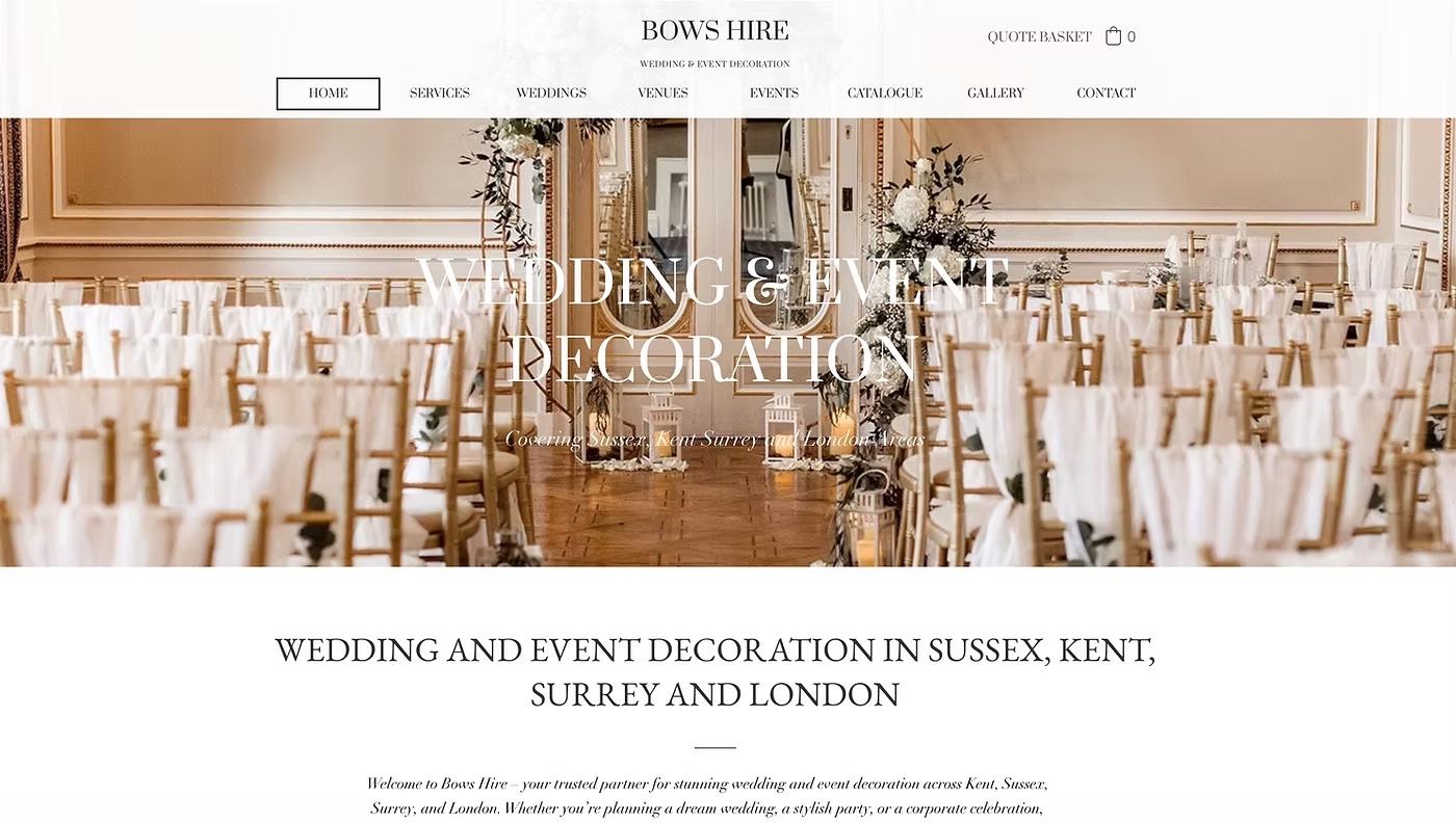 Bows Hire website