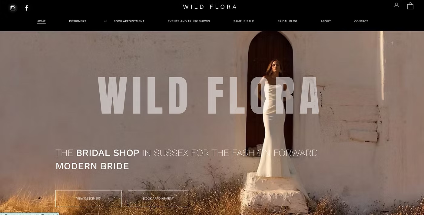 Wild Flora Bridal website