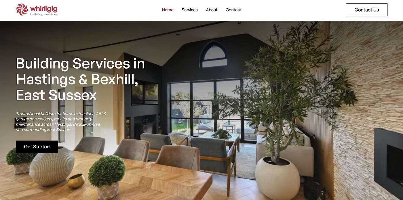 Whirligig Building Services website