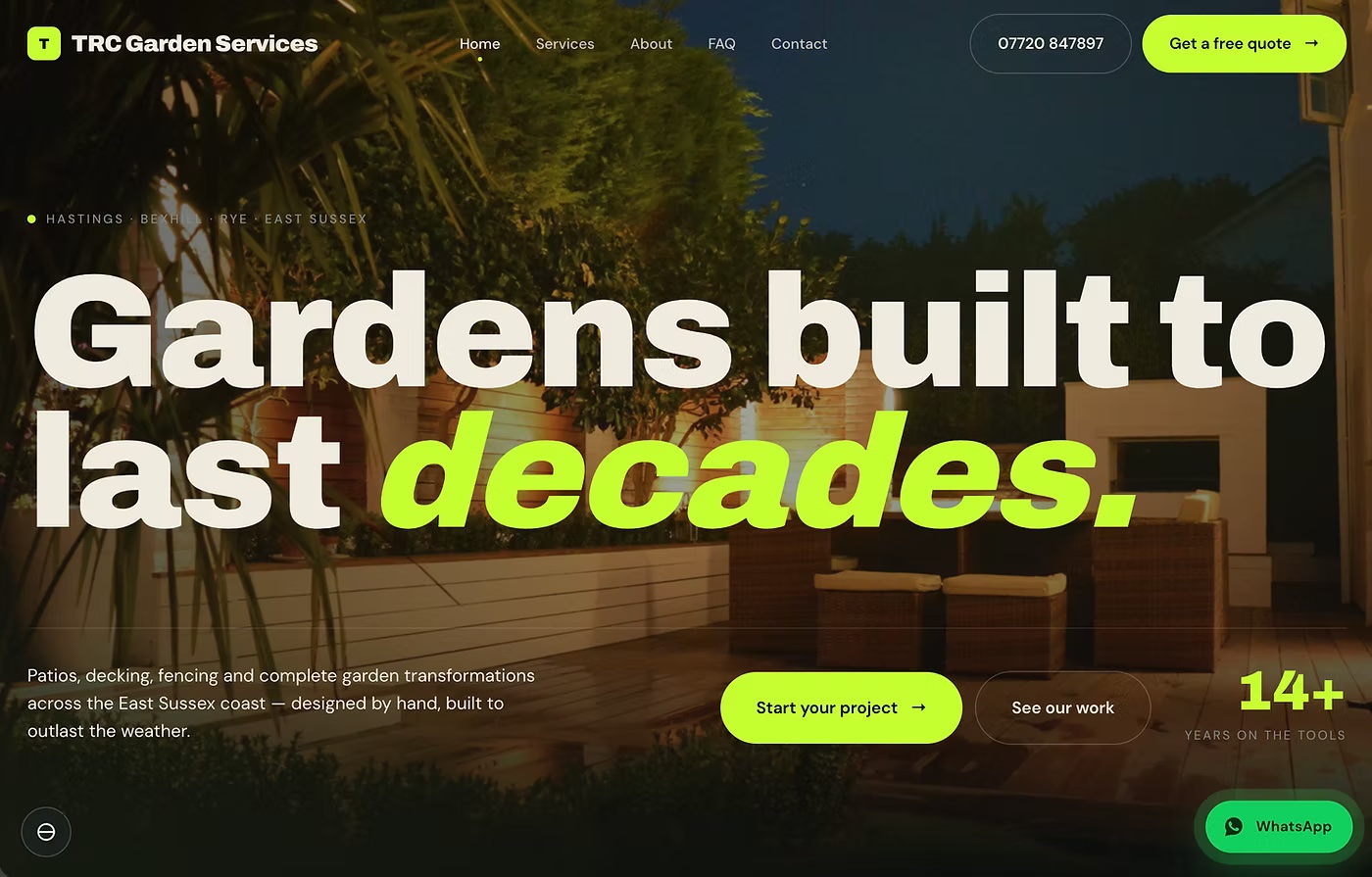 TRC Garden Services website