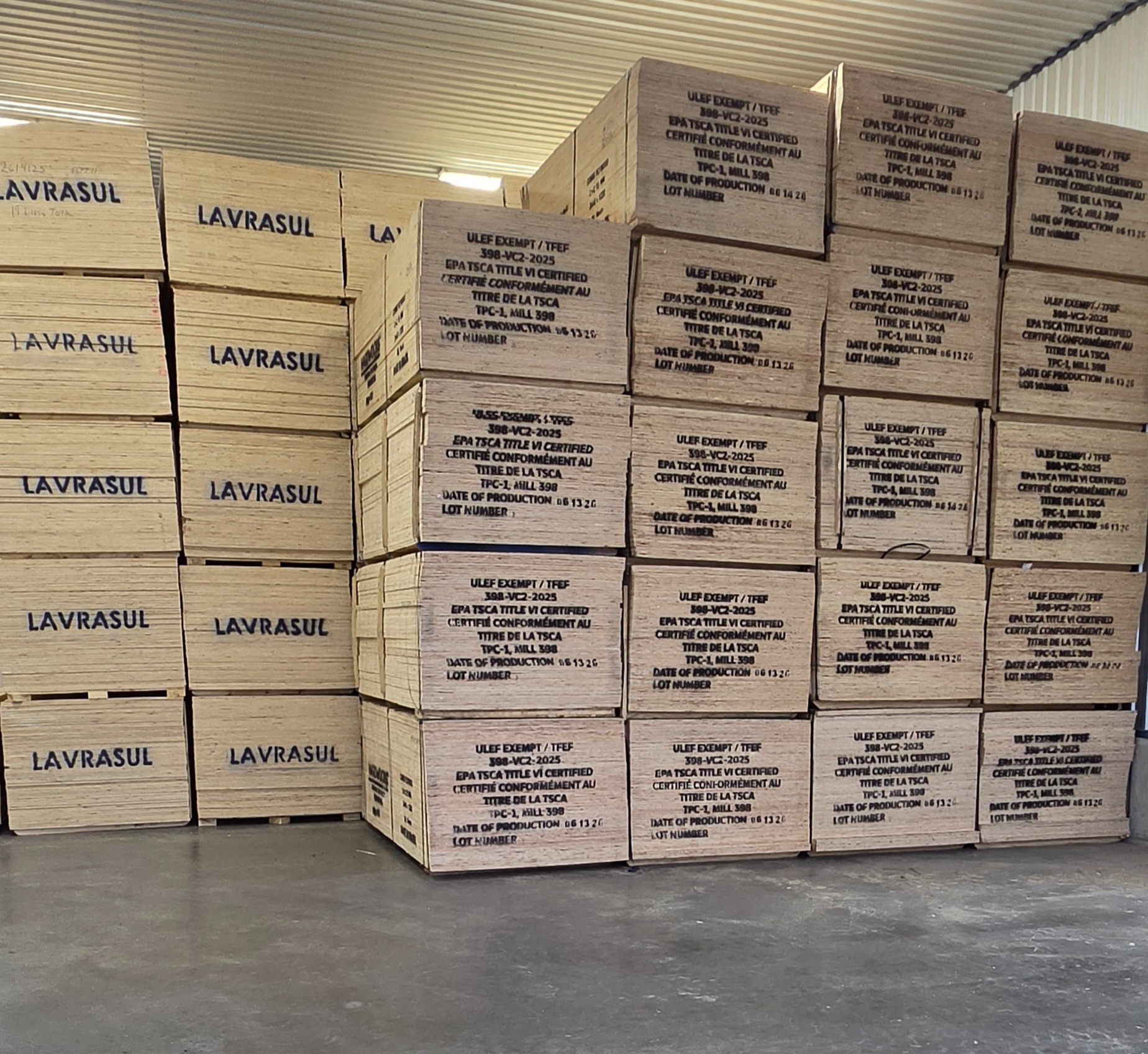 Plywood stock for distribution