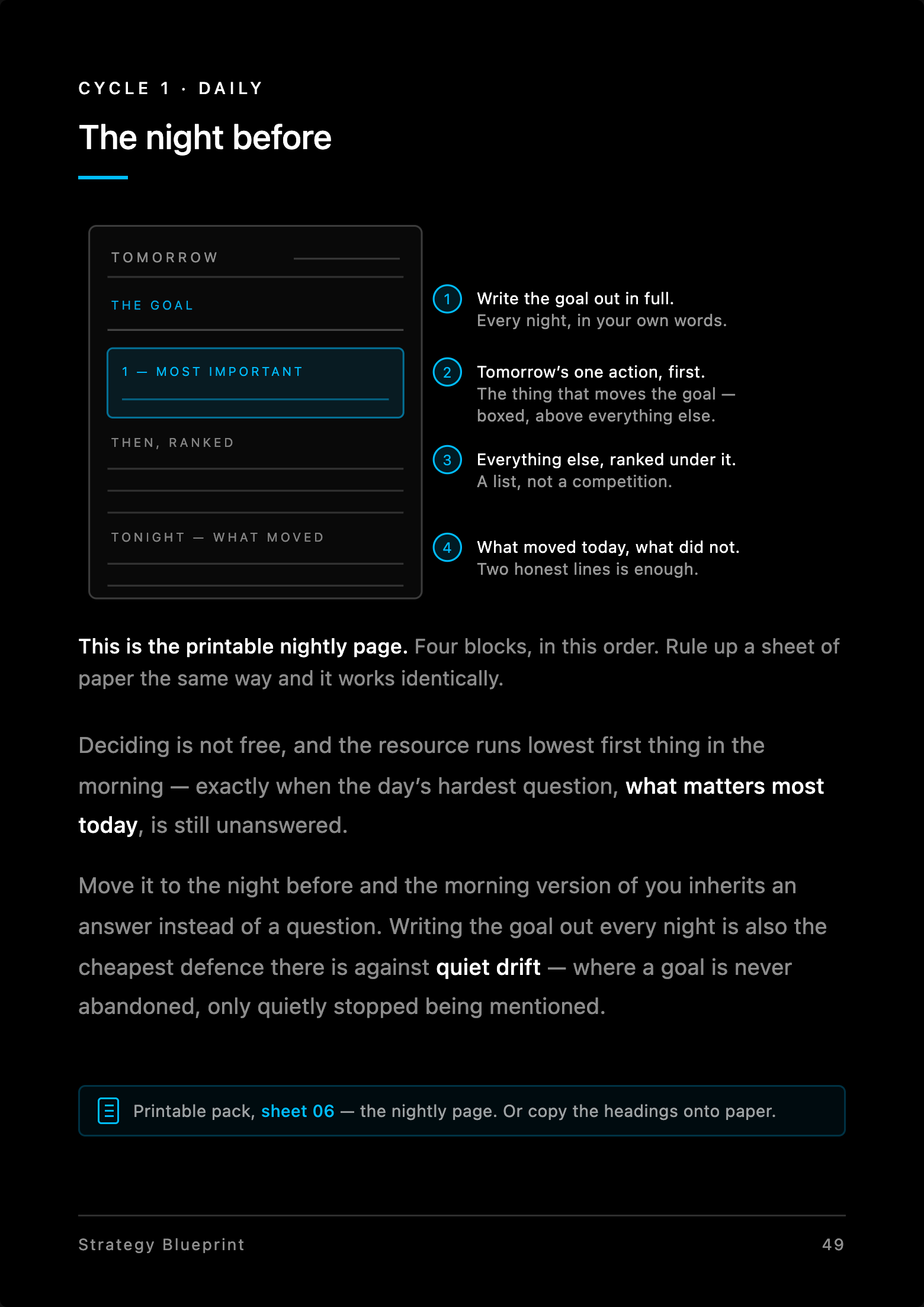 Strategy Blueprint plan diagram