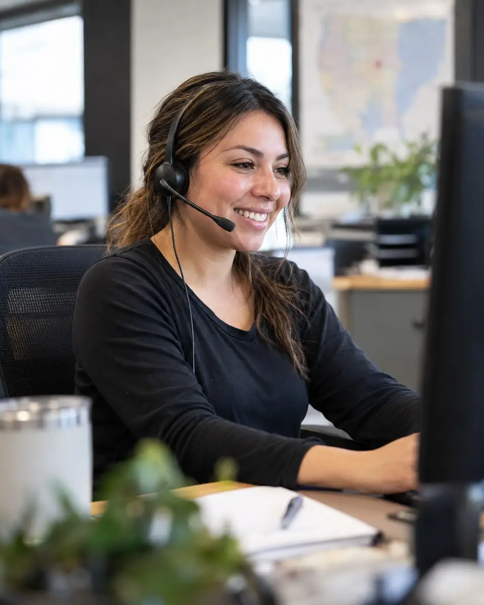 Dispatcher on a headset call