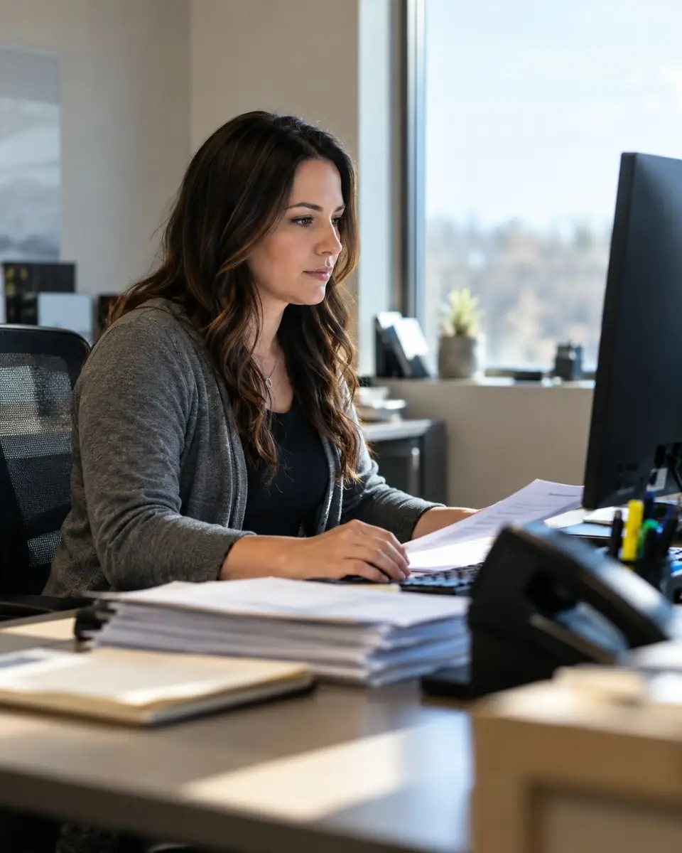 Coordinator working at a desk