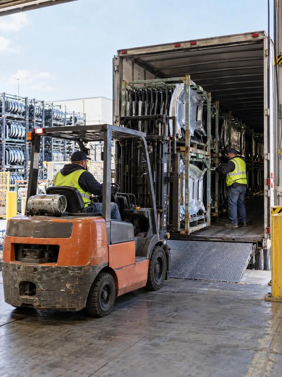 Full truckload of vehicles