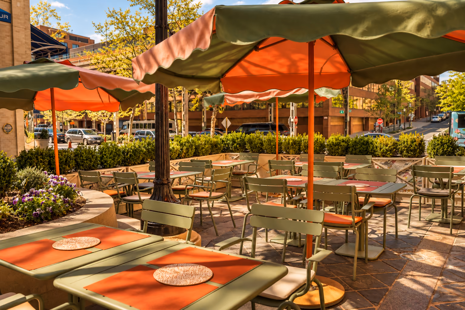 Outdoor patio at River Club DC on the Georgetown Waterfront