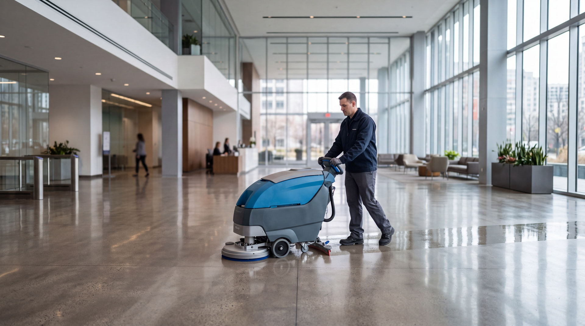 Commercial workplace cleaned by CleanCo