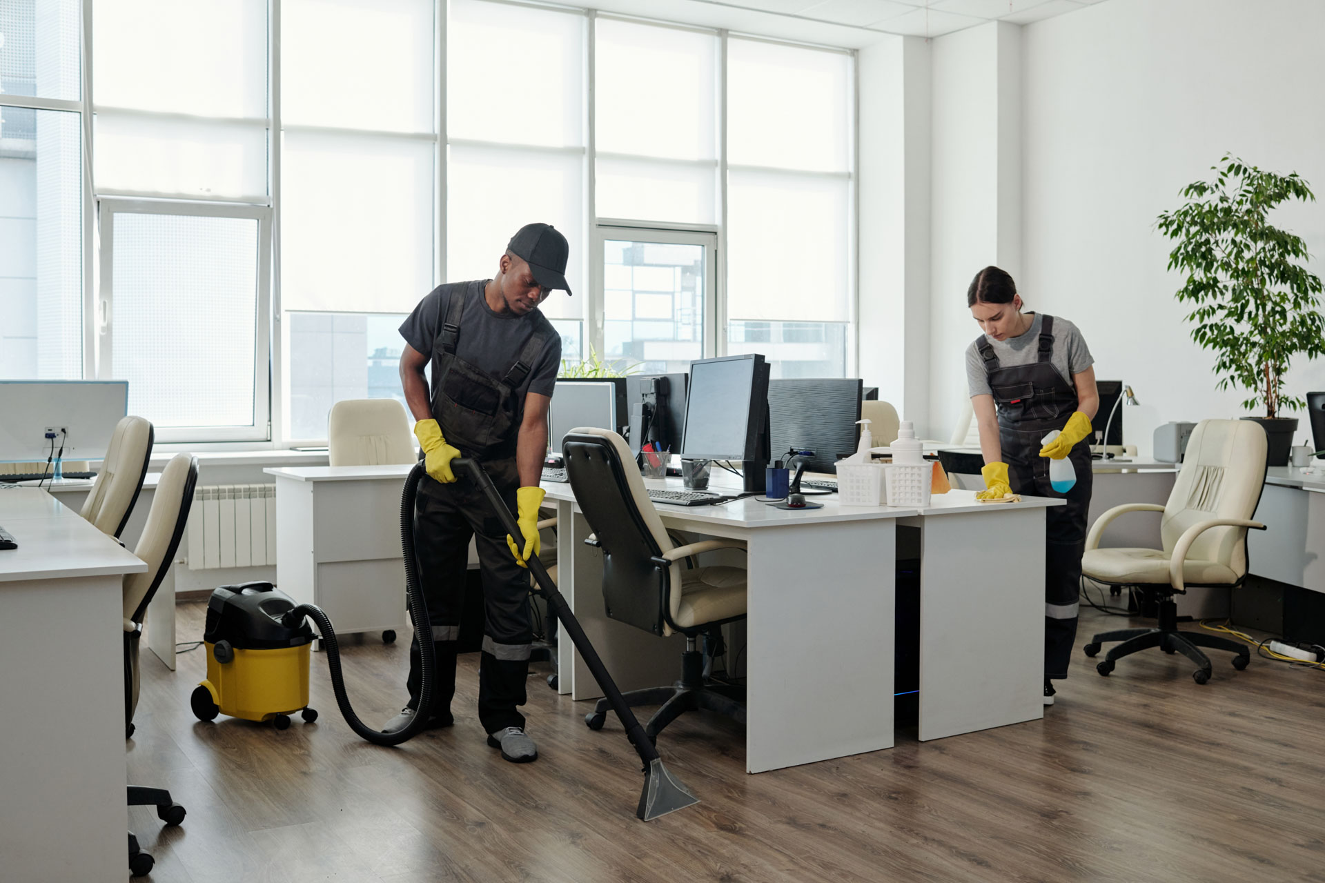 CleanCo cleaning team servicing a commercial office