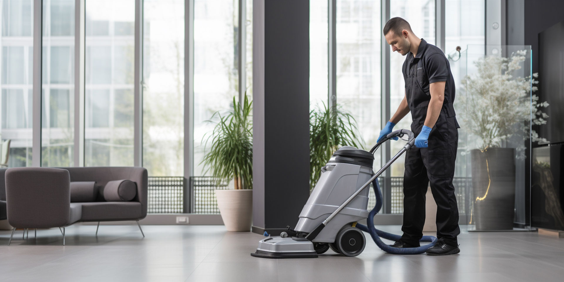 Cleaner treating heavier build-up on a commercial surface