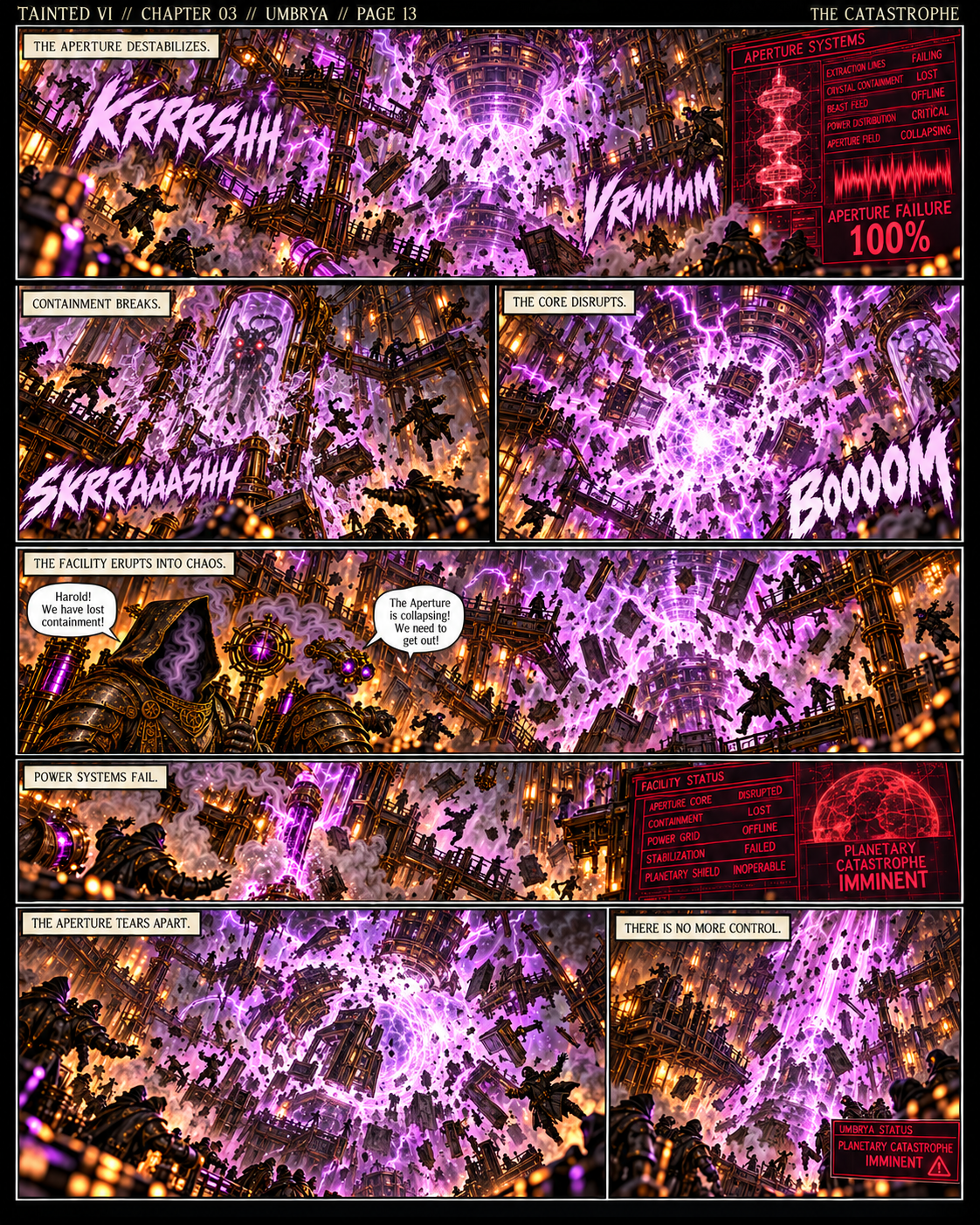 The catastrophic fracture event on Umbrya