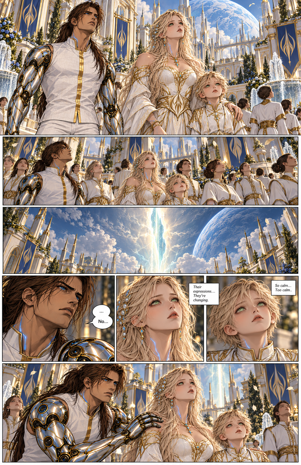 Celestial fracture visible above the Aeris royal courtyard