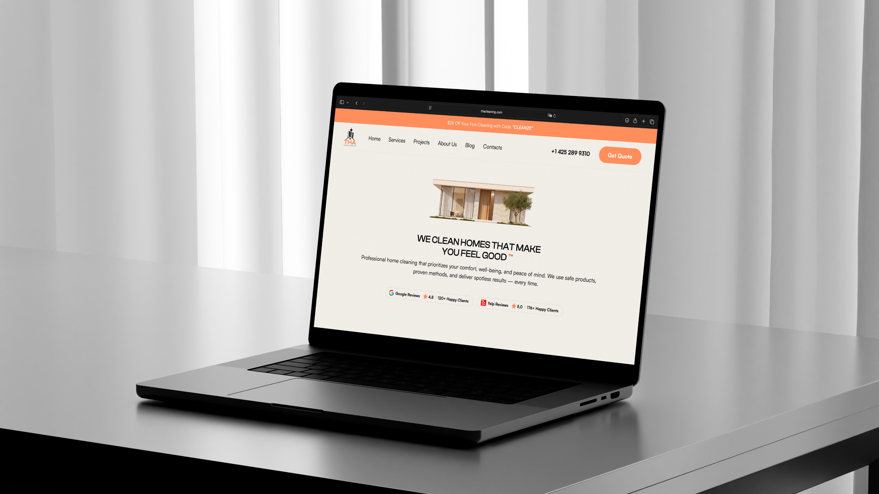 THA Cleaning — branding and website design