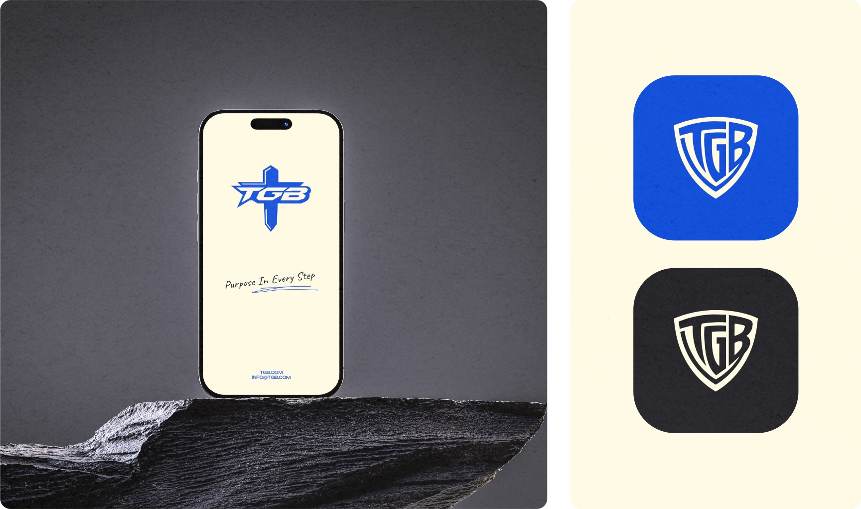 Team Give Back — digital brand applications and app icon mockups