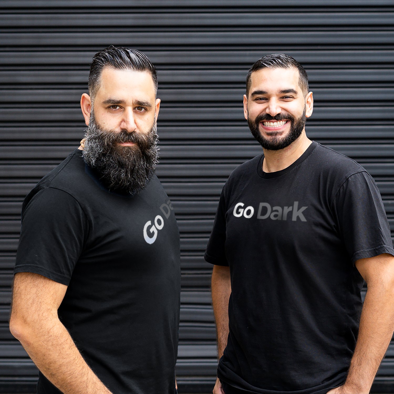 Charlie and Roy El Hachem in Go Dark shirts