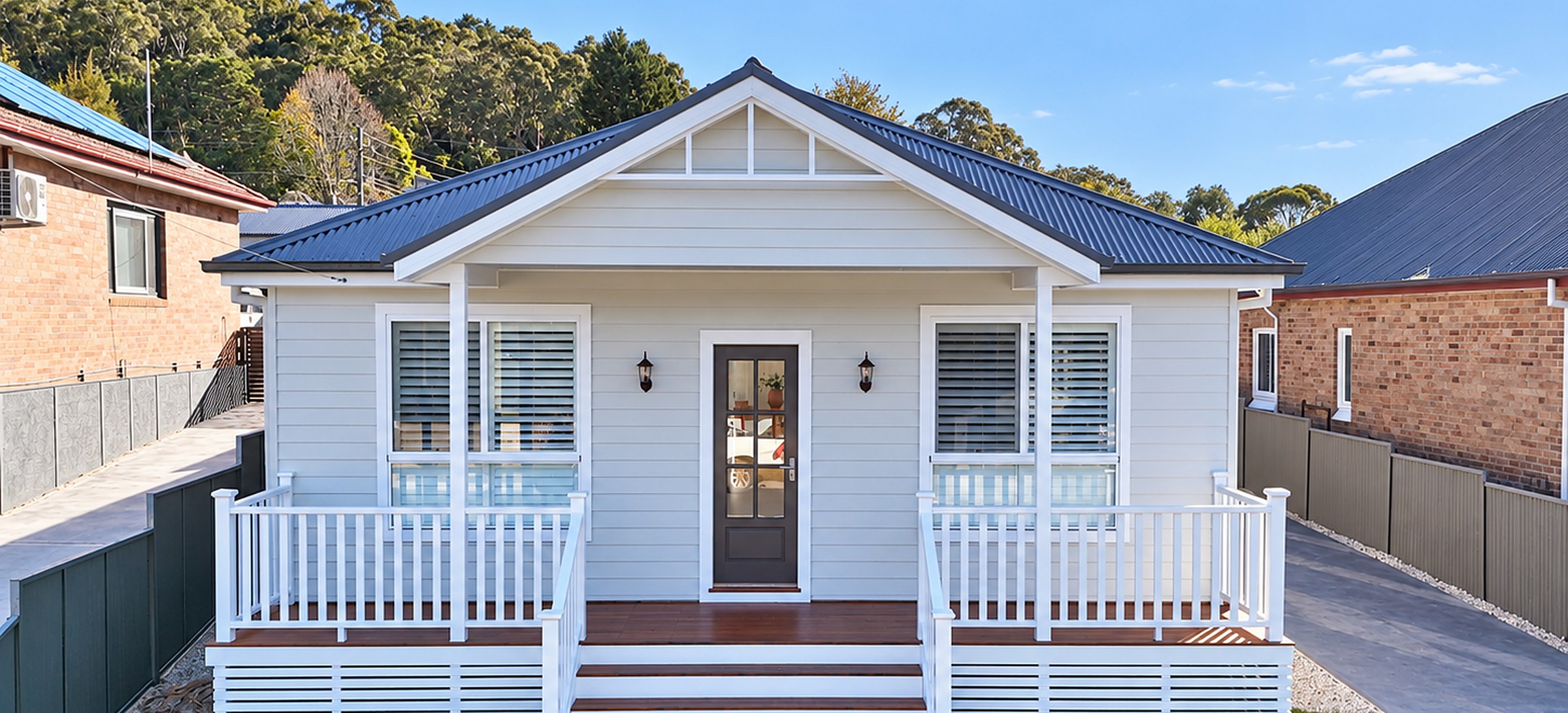 Hassans Walls Rd, Lithgow: the renovated weatherboard house from the front