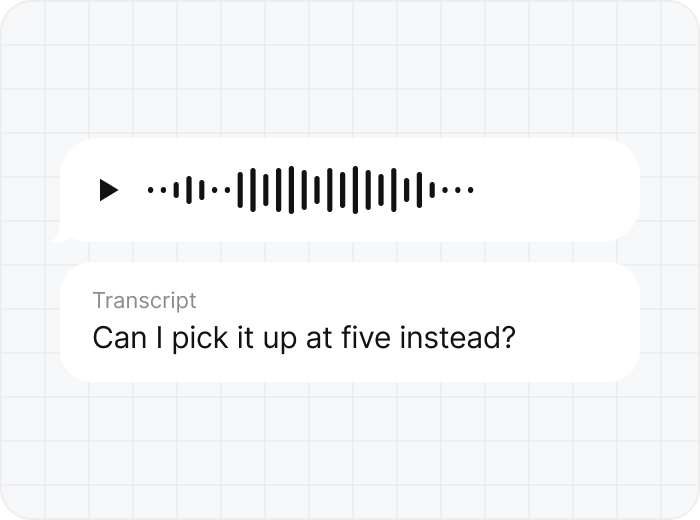 Voice note with an automatic transcript
