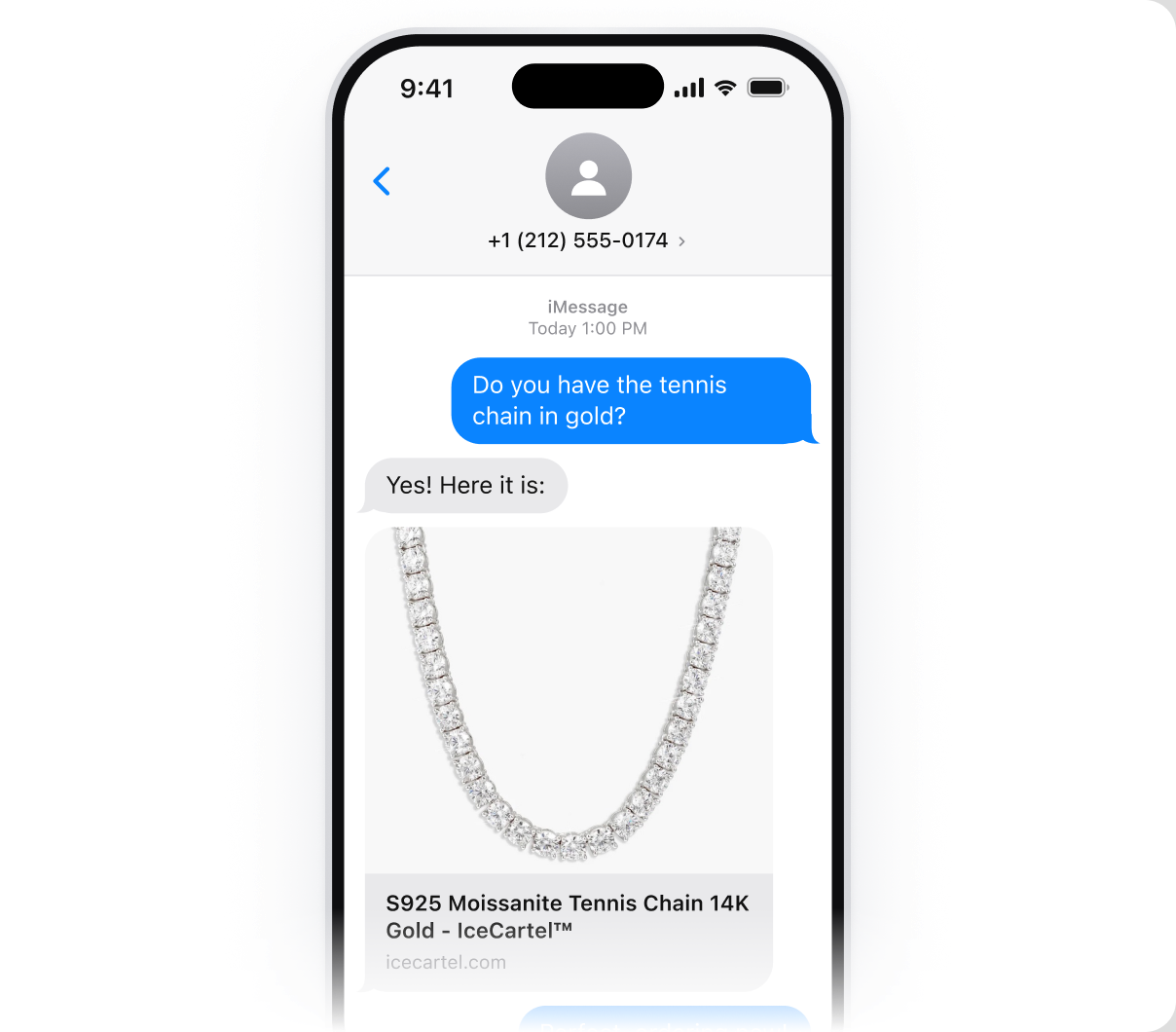 Two iPhones showing rich link previews in Messages